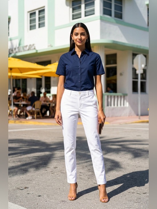 Michael Kors Pants - Michael Kors White Straight Leg Pants Size 8 EUC Like New Stretch Trousers